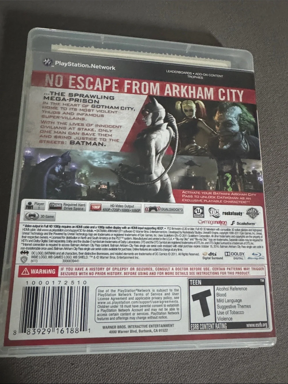 Sony PlayStation 3 Batman: Arkham City - Black & White Cover